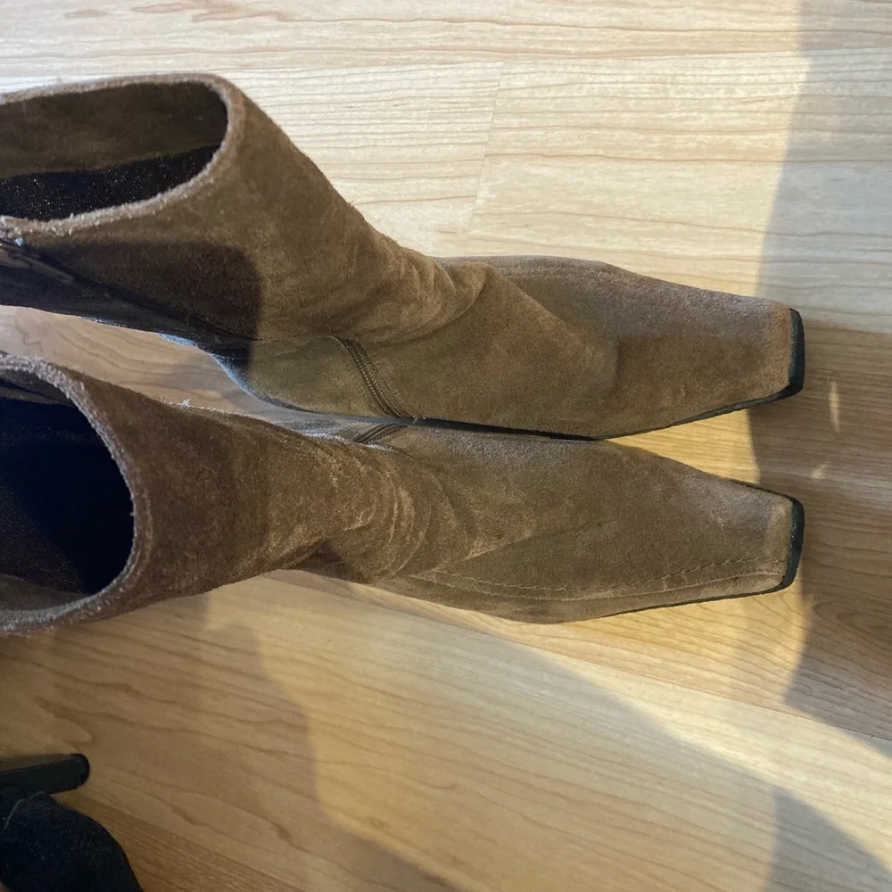 Free with purchase - Predictions Brown Suede Wedge Boots - Picture 3 of 8
